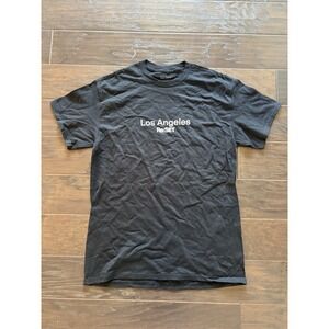 Re:SET Shirt Men's Medium Black Los Angeles Graphic Tee Crew Neck Short Sleeve